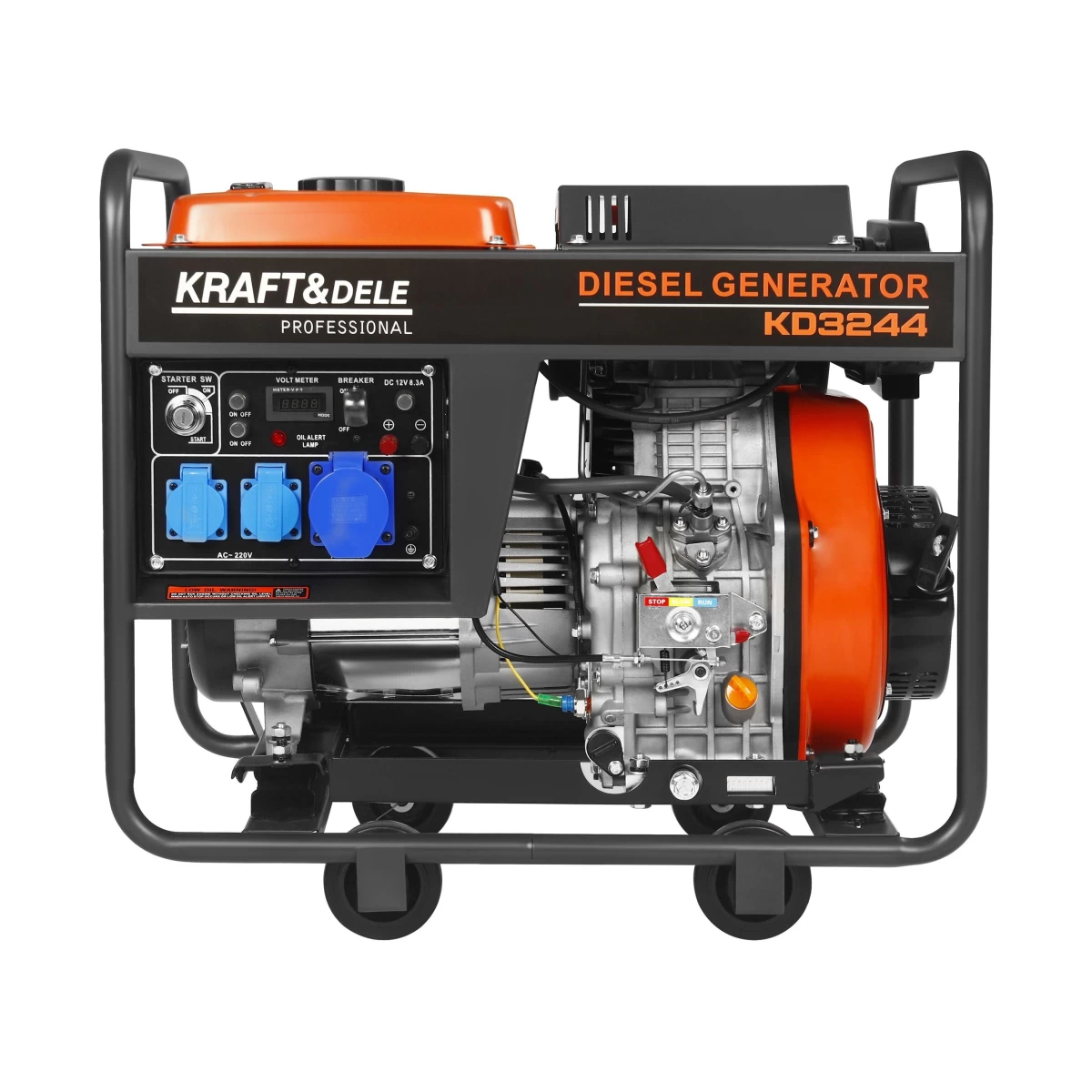 Dyzelinis vienfazis generatorius 7kW Kraft&amp;Dele, KD3244