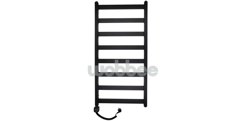 Džiovintuvas WOBBEE TENBY BLACK 50x100cm, kairinis, juodas su laidu