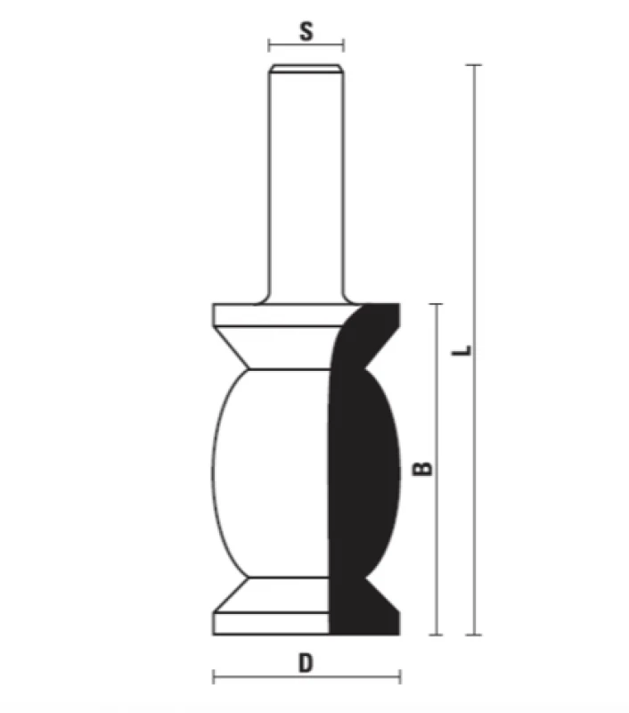 KLEIN HW Figūrinė Freza D32 X H58 X H96, A12