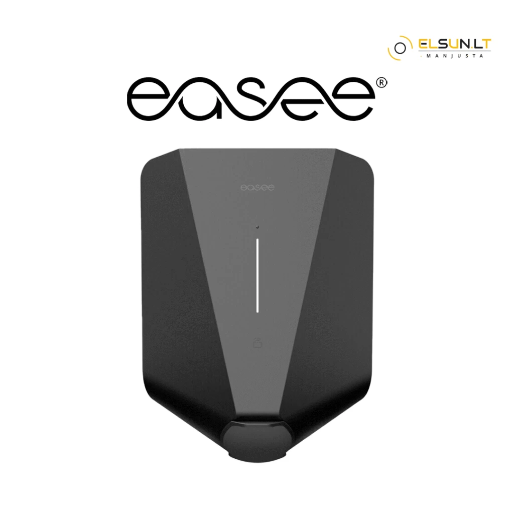 Easee Charge Core 1.4kW – 22kW elektromobilių įkrovimo stotelė su integruota A 30mA AC tipo nuotėkio rėle