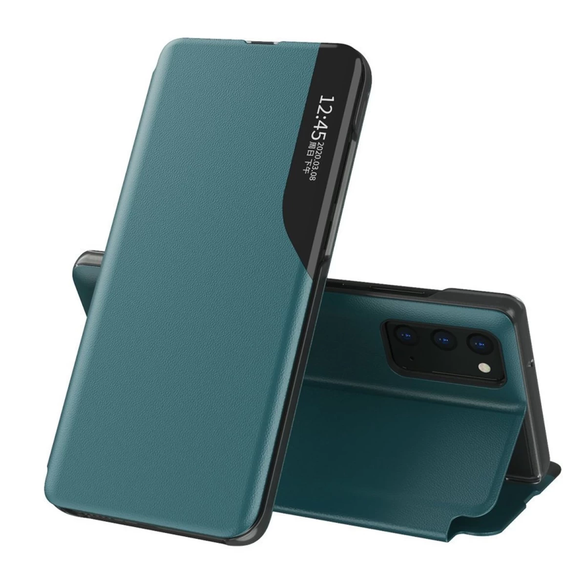 eco Leather View Case Elegantiškas Apverčiamasis Dangtelis Su Stovo Funkcija, Skirtas samsung Galaxy A72 4g, žalias eco Leather View Case Elegantiškas Apverčiamasis Dangtelis Su Stovo Funkcija, Skirtas samsung Galaxy A72 4g, žalias