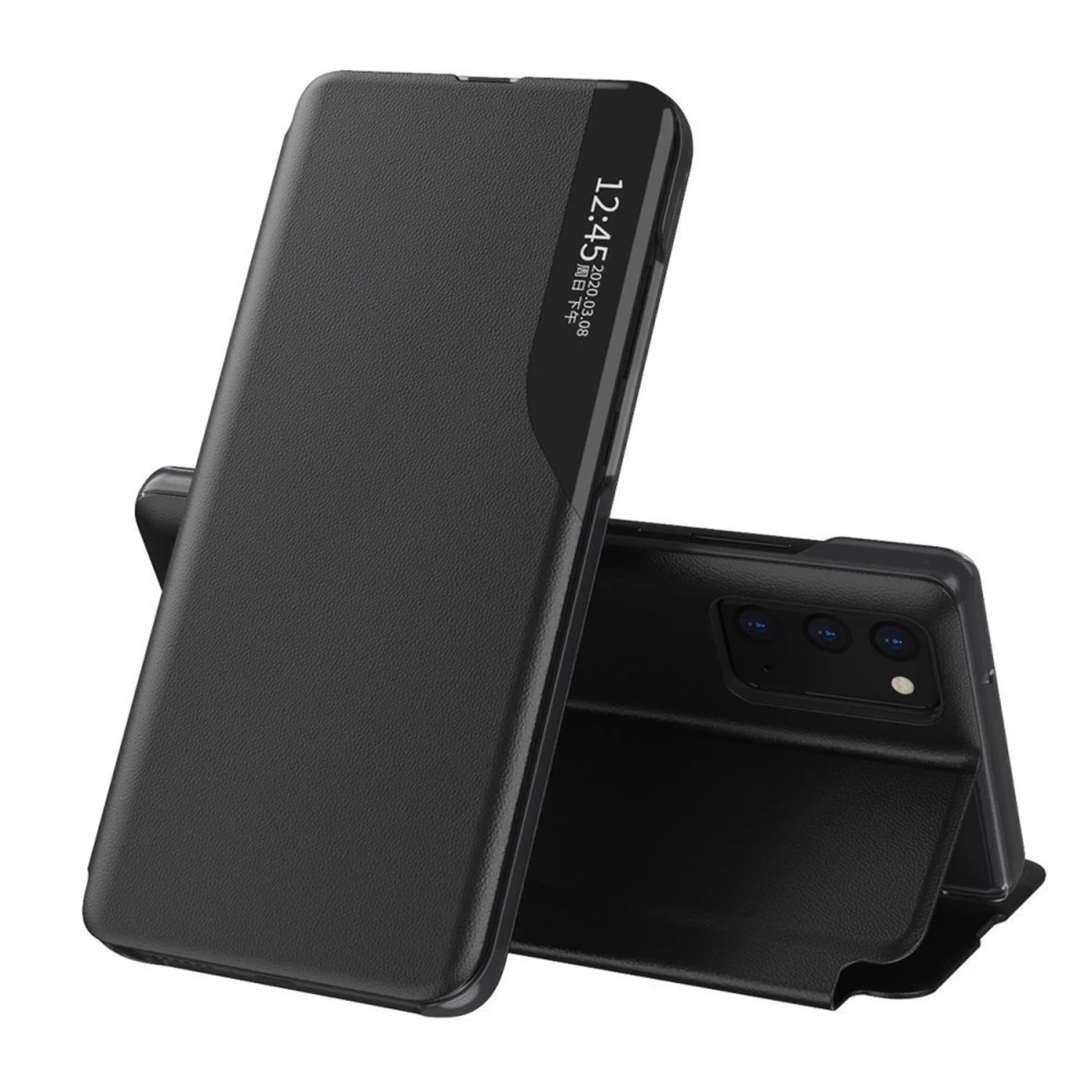 eco Leather View Case Elegantiškas Apverčiamasis Dėklas, Skirtas samsung Galaxy A72 4g, Juodos Spalvos eco Leather View Case Elegantiškas Apverčiamasis Dėklas, Skirtas samsung Galaxy A72 4g, Juodos Spalvos