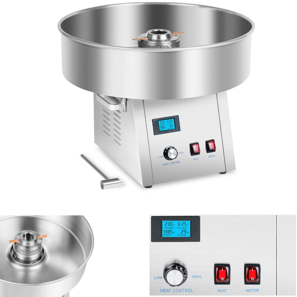 Efektyvus Cukraus Vatos Aparatas 1500w 4kg/h 62cm Royal Catering Rczk-1500s-w