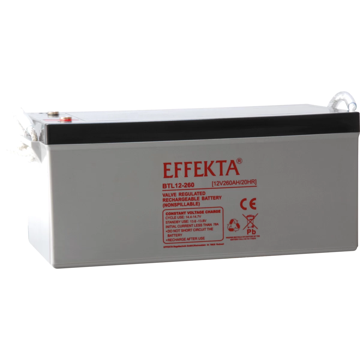 EFFEKTA BTL 12-260 / 12V 260Ah AGM švino rūgšties akumuliatorius EFFEKTA BTL 12-260 / 12V 260Ah AGM švino rūgšties akumuliatorius