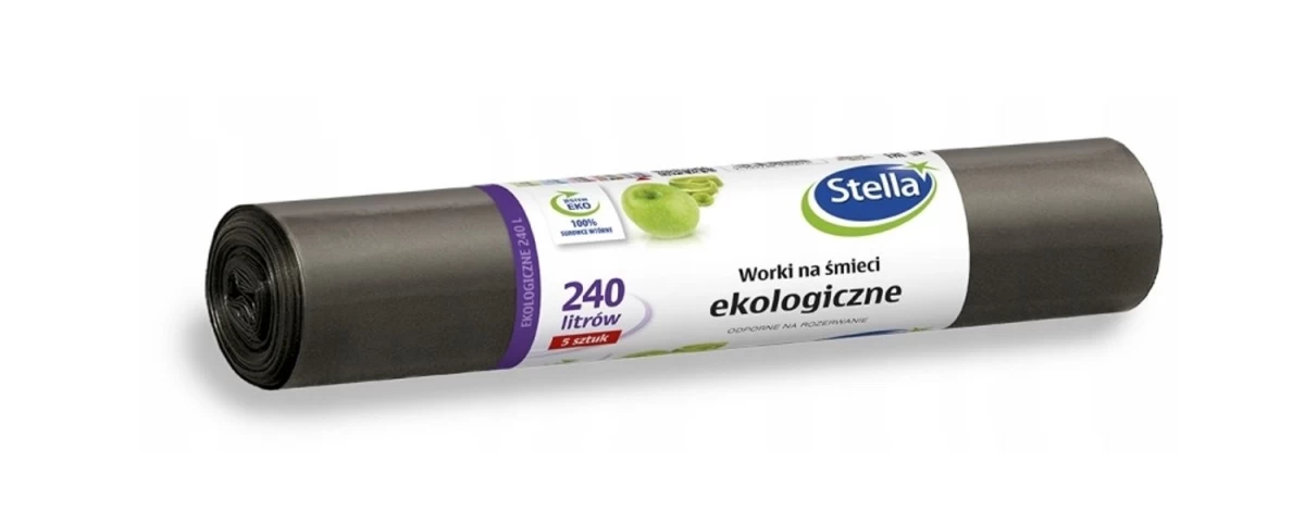 Ekologiški šiukšlių Maišai stella 240l, 5 Vnt.