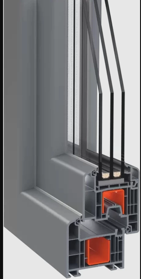 Aukščiausios kokybės PVC langai Framex-71 Antracite