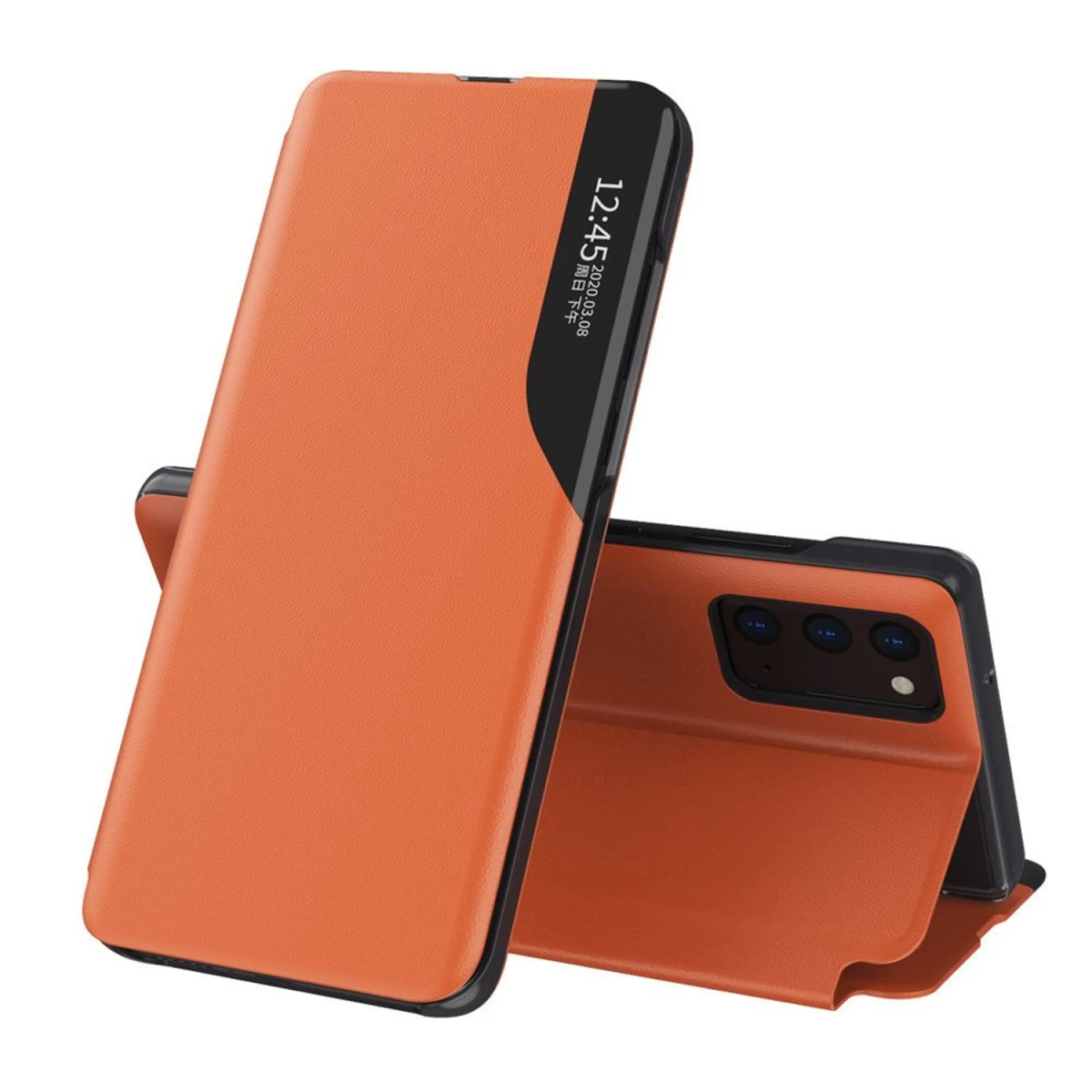 Elegantiškas eco Leather View Case Dėklas Su Atlenkiamu Dangteliu Ir Stovo Funkcija samsung Galaxy A72 4g Orange Elegantiškas eco Leather View Case Dėklas Su Atlenkiamu Dangteliu Ir Stovo Funkcija samsung Galaxy A72 4g Orange