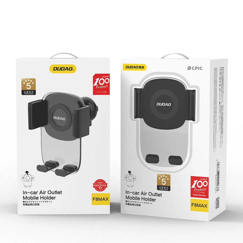 Elegantiškas Gravitacinis Automobilinis Laikiklis Telefonui f8max, Juodas