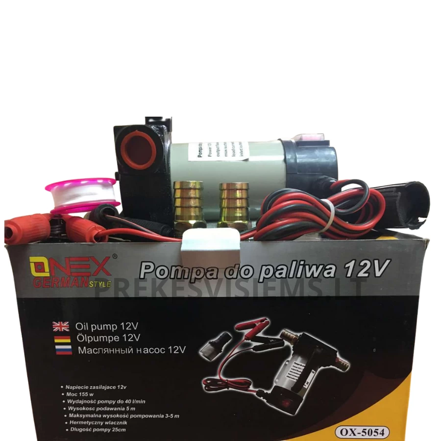 Elektrinis kuro / tepalo siurblys  12V Onex, OX-5054