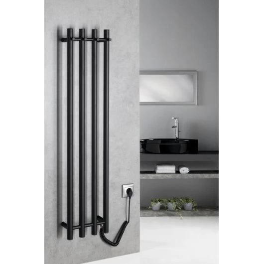 Elektrinis rankšluosčių džiovintuvas Sapho Papinado 26,3x120 cm, matinė juoda