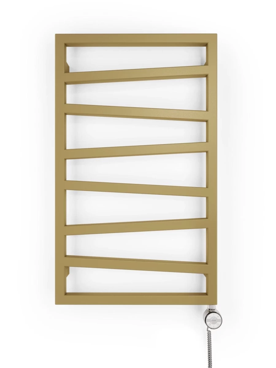 Elektrinis rankšluosčių džiovintuvas Terma ZigZag, anodic gold, 50 cm x 83.5 cm, 300 W, dešininis, pilnai paruoštas naudojimui