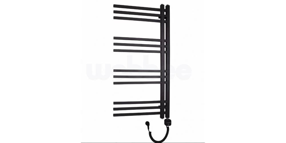 Elektrinis rankšluosčių džiovintuvas Wobbee Flint 50x100 cm, dešininis, juodas