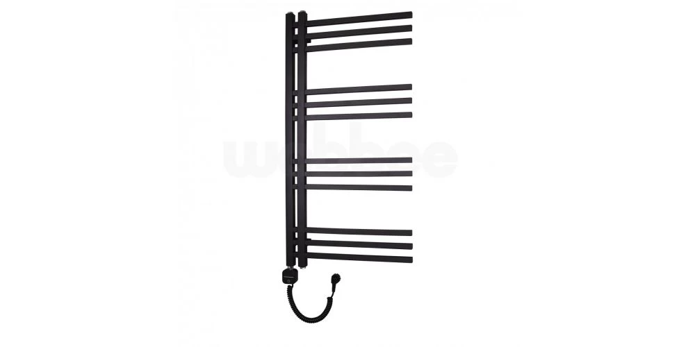 Elektrinis rankšluosčių džiovintuvas Wobbee Flint 50x100 cm, kairinis, juodas