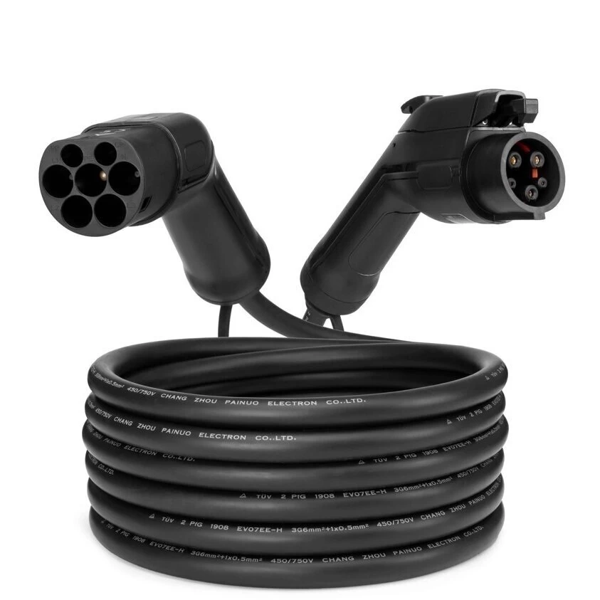 Elektromobilio įkrovimo laidas Type 1 - Type 2 (32A, 1 Fazė, 7KW) - 10M