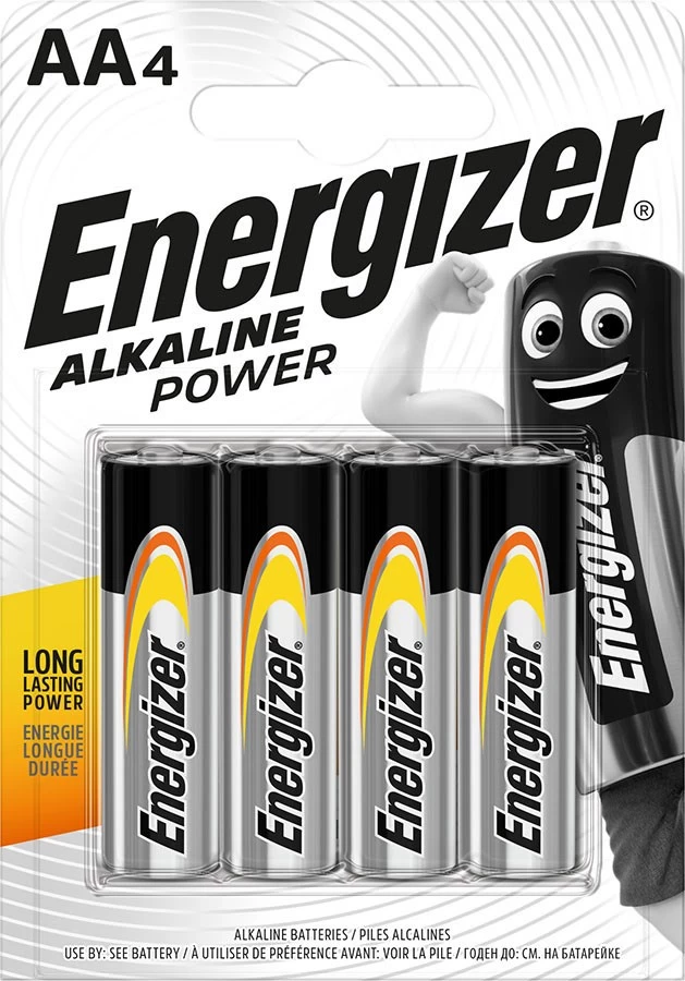 ENERGIZER BATTERY ALKALINE POWER AA LR6 BLISTER 4 PIECES