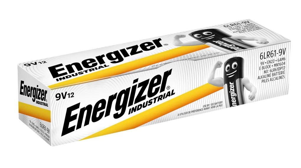 ENERGIZER INDUSTRIAL PRO 6LR61 9V BATTERIES 12 PCS
