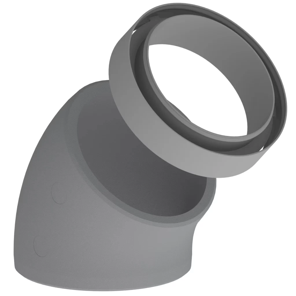 EPS izoliuota alkūnė D125mm 45° su mova