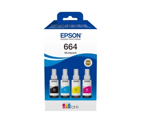 Epson 664 EcoTank (C13T66464A) Rašalo papildymo buteliukų komplektas, CMYK