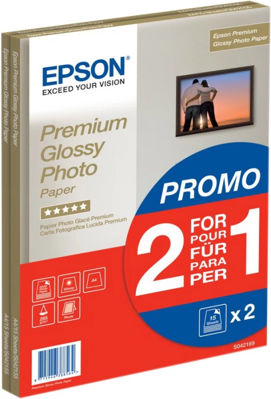 Epson Premium Blizgus Nuotraukų Popierius 255g A4 30 Lapų C13s042169