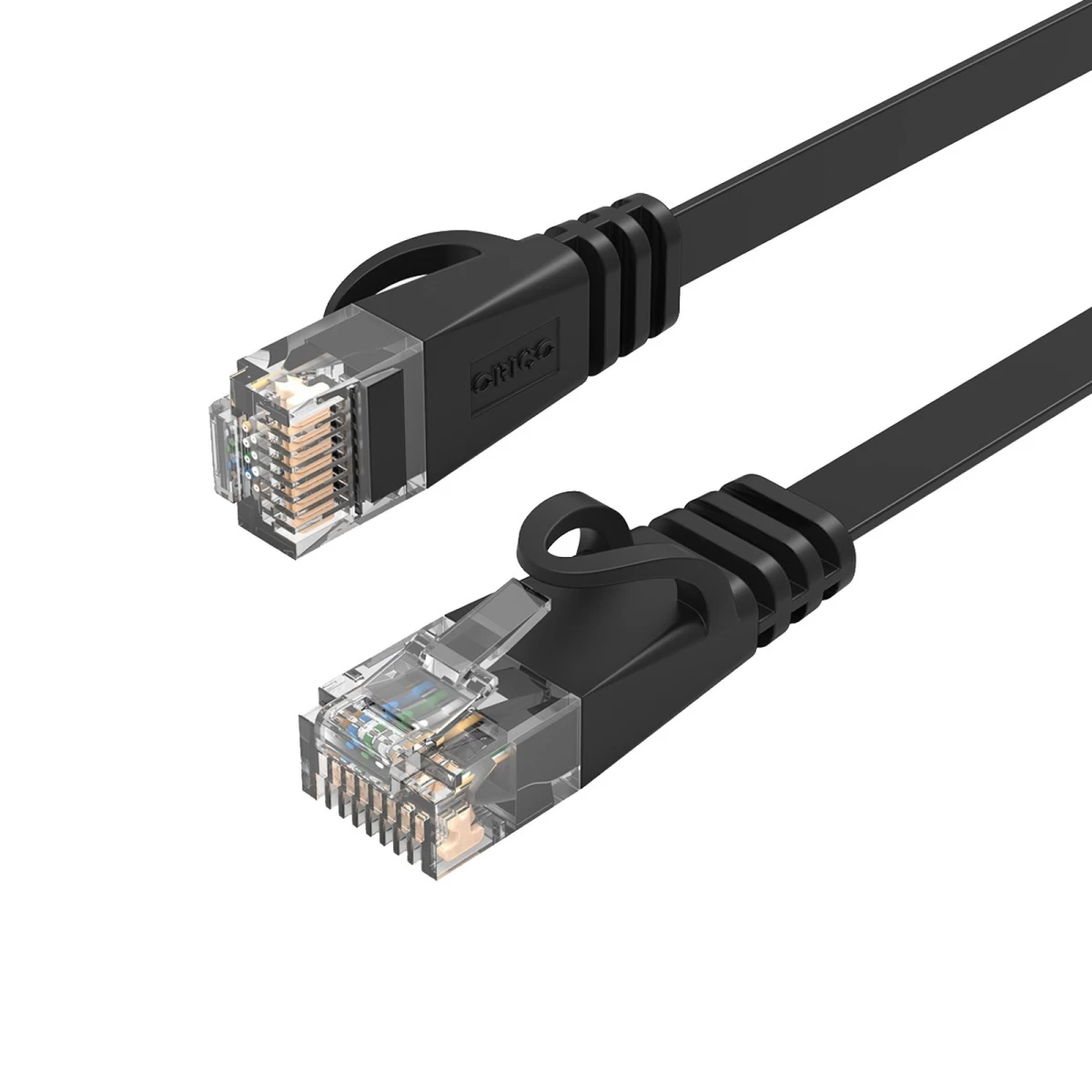Ethernet Cat6 1000 Mbps Rj45 Internetinis Lan Plokščiasis Kabelis, 0,5 M – Juodas