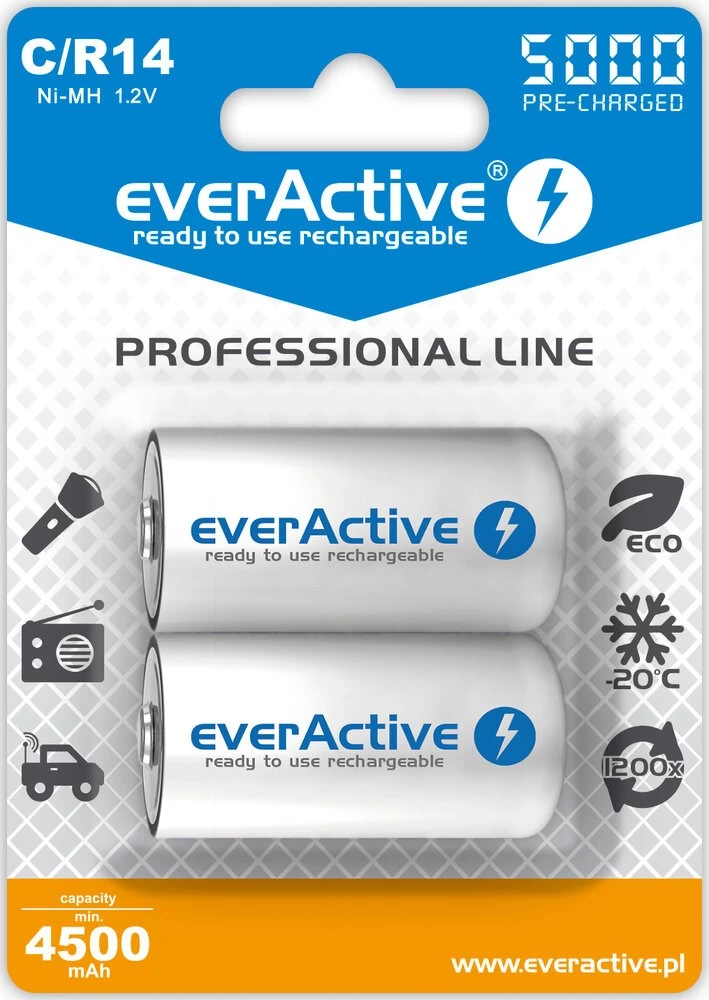 EVERACTIVE RECHARGEABLE BATTERIES EVHRL14-5000 EVERACTIVE RECHARGEABLE BATTERIES EVHRL14-5000