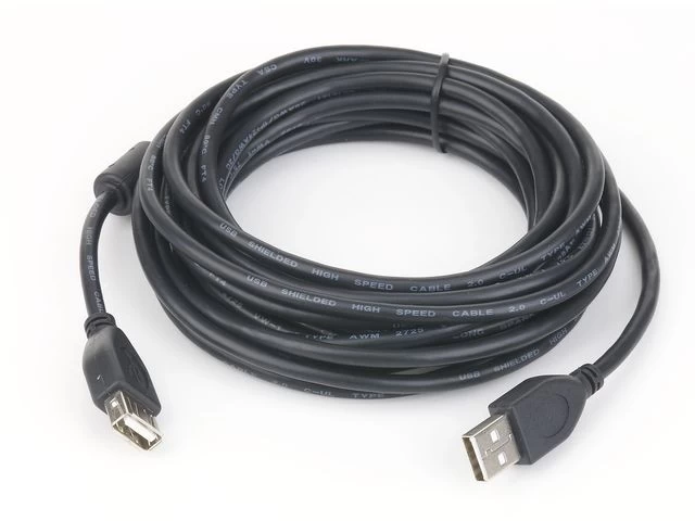 Extension Cable USB 2.0  AM-AF 3m black (ferrite
