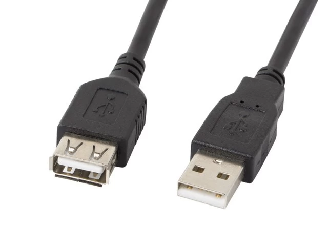 Extension cable USB 2.0 AM-AF black 1.8M