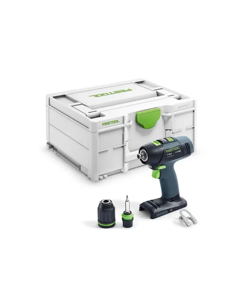 Festool T 18+3-Basic akumuliatorinis gręžtuvas-suktuvas: EC-TEC variklis, CENTROTEC sistema Festool T 18+3-Basic akumuliatorinis gręžtuvas-suktuvas: EC-TEC variklis, CENTROTEC sistema