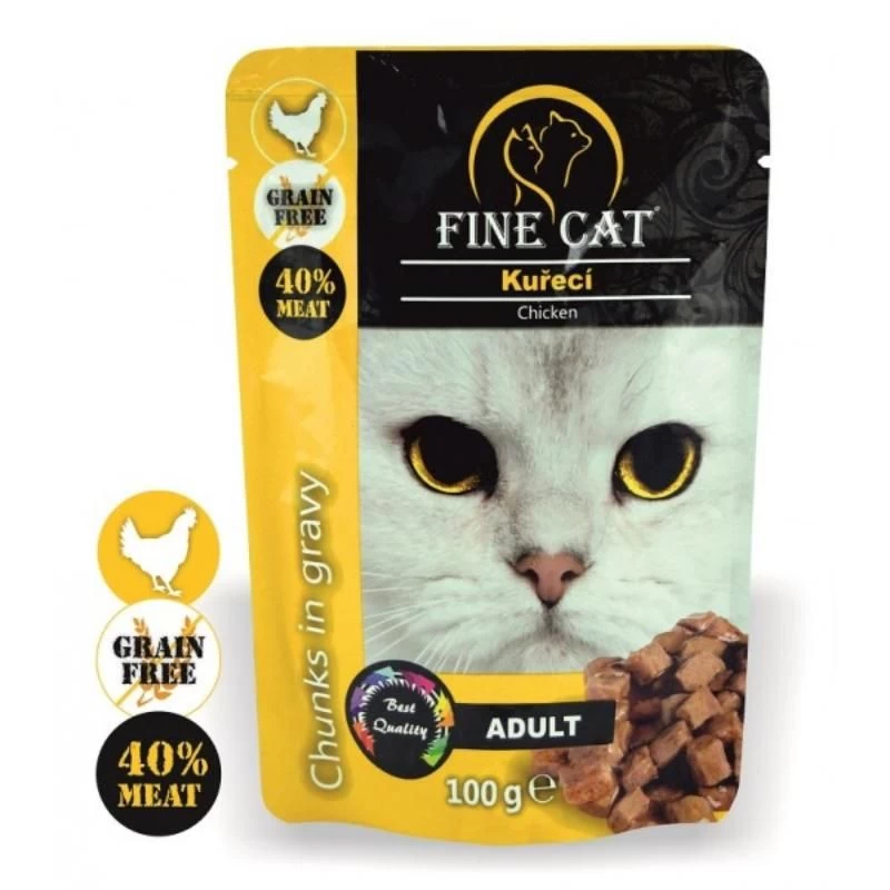 FINE CAT konservas katėms su vištiena 100g 22vnt, RAP8001