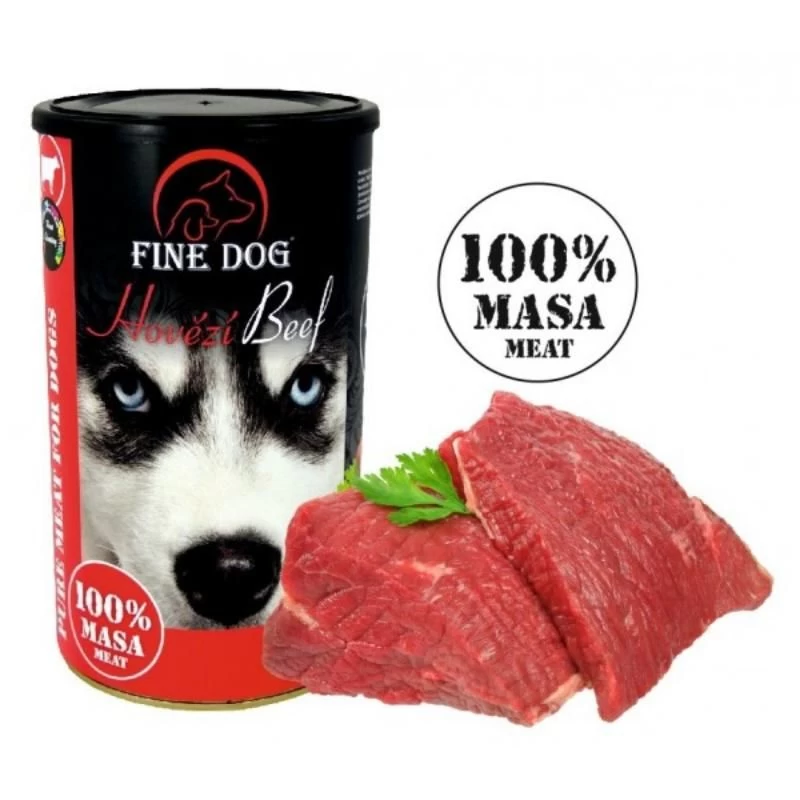 FINE DOG 100% konservas šunims su jautiena 1200g (8), RAP340