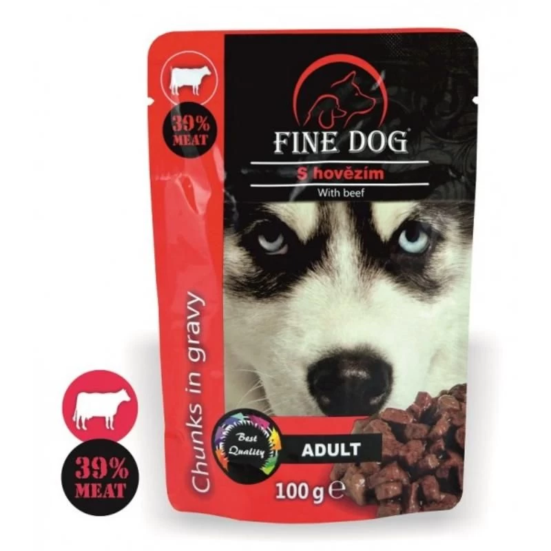 FINE DOG konservas šunims su jautiena 100g 22vnt, RAP8030