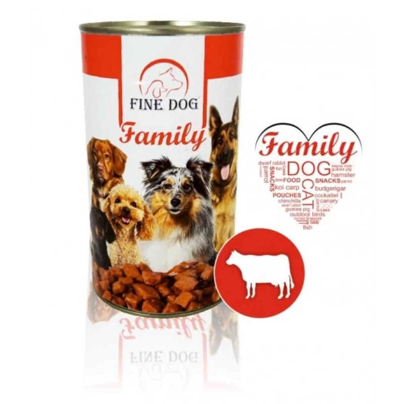 FINE DOG konservas šunims su jautiena 1240g (12), RAP235