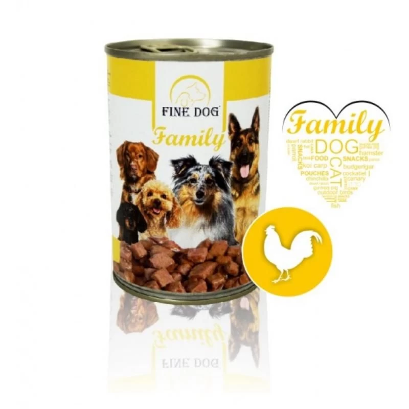 FINE DOG konservas šunims su paukštiena 1240g (12), RAP231
