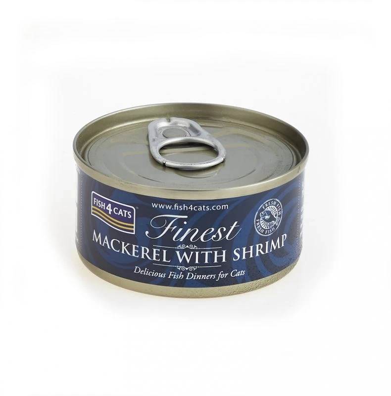 FISH4CATS šlapias kačių maistas, skumbrė su krevetėmis, 70g