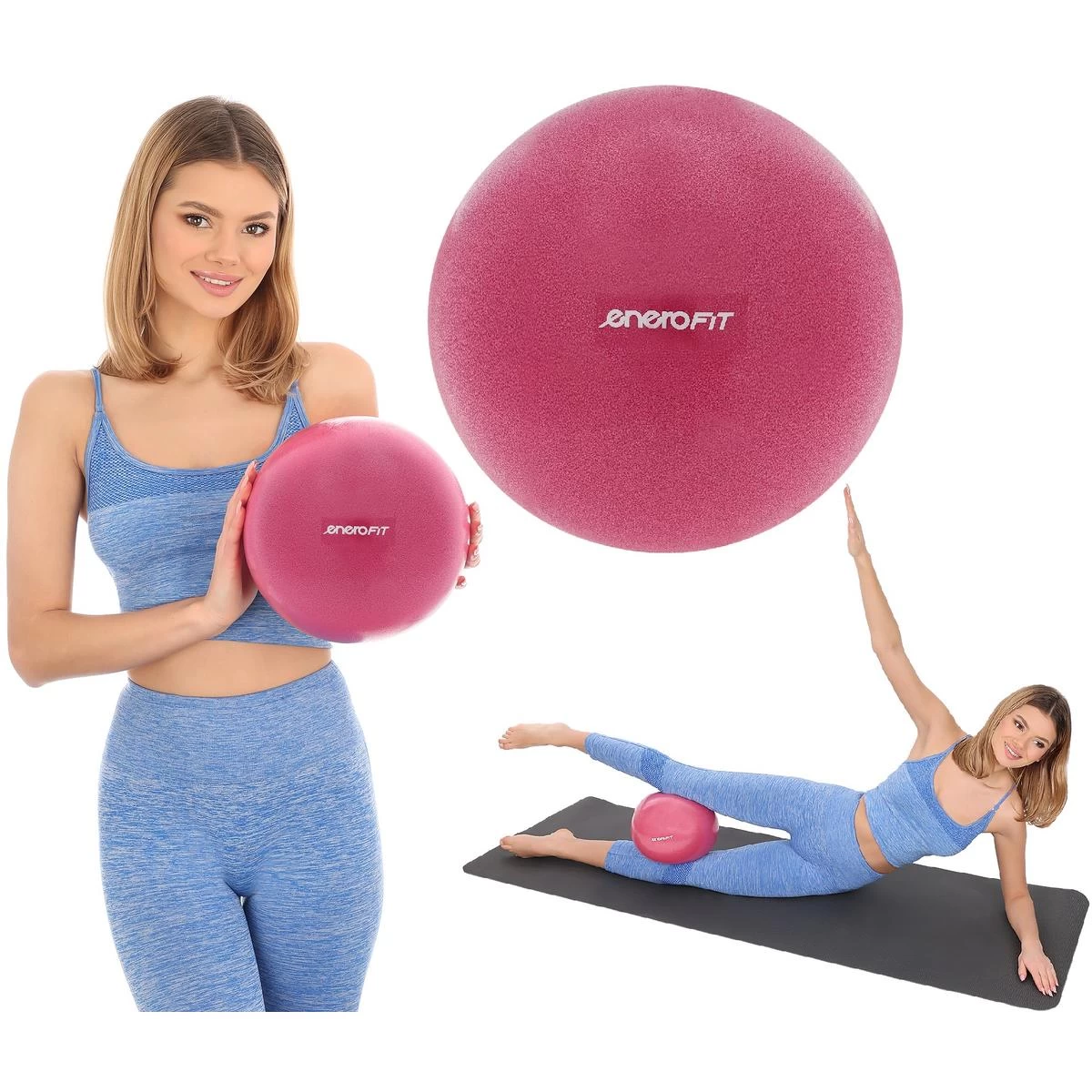 Fitneso Kamuolys 25 Cm Rožinės Spalvos Enero Fit