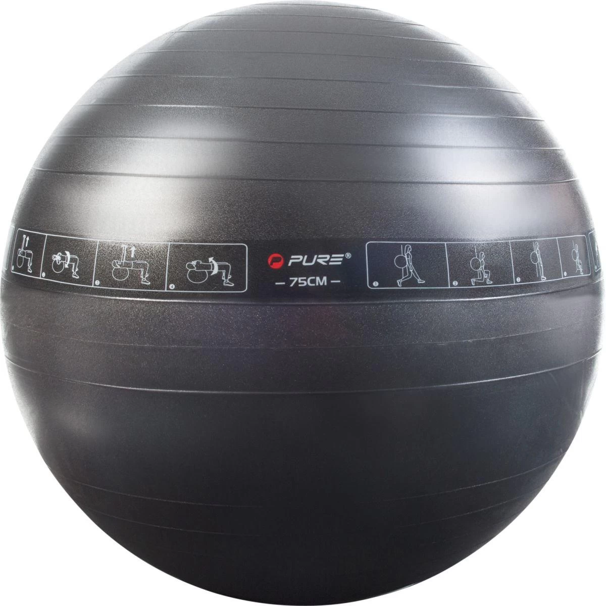 Fitneso Kamuolys 75cm Juodas Grynas 2 Pagerinti