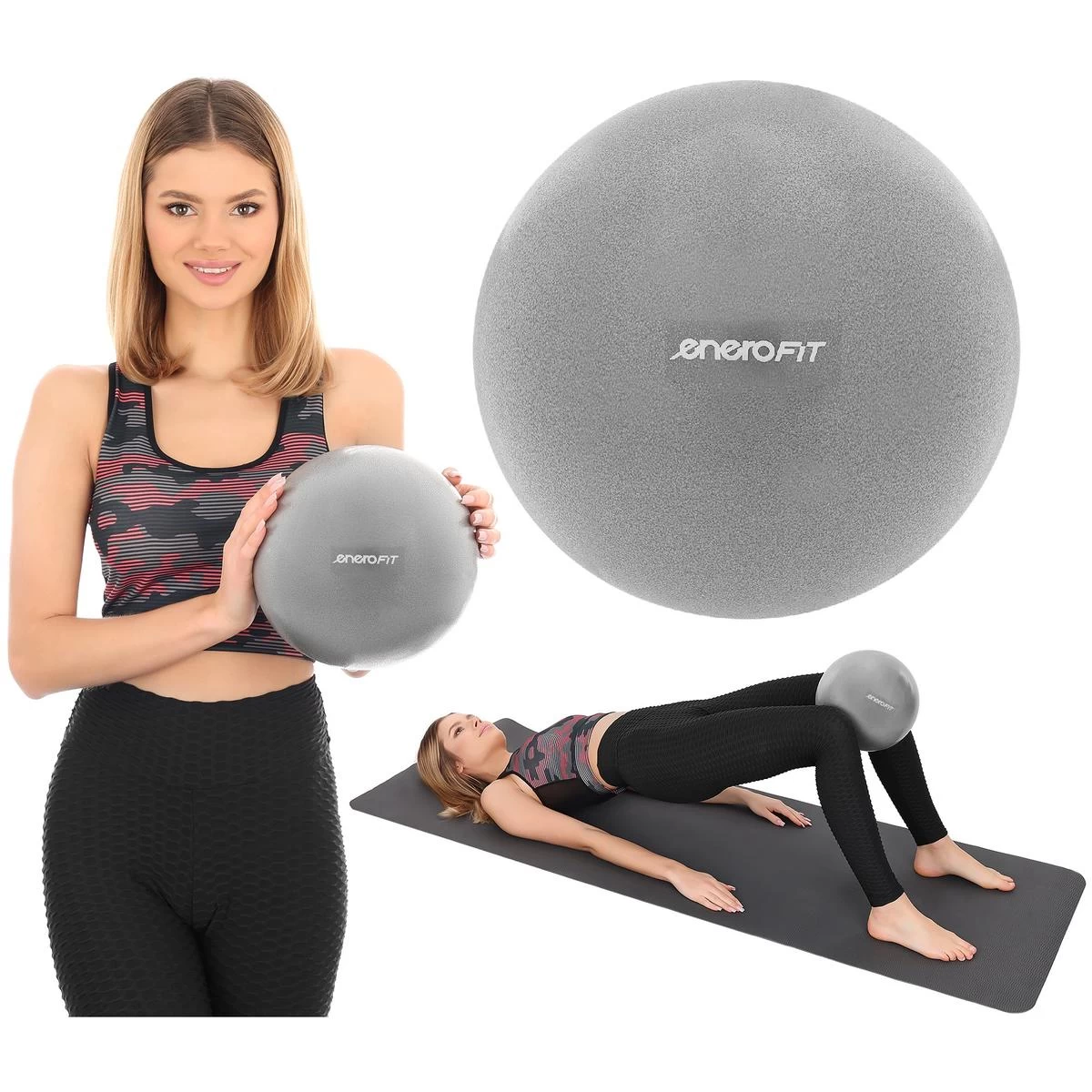 Fitneso Kamuolys Pilates 25cm Pilkas Enero Fit