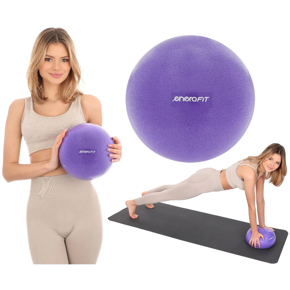 Fitneso Kamuolys Pilatesui 25cm Violetinės Spalvos Enero Fit