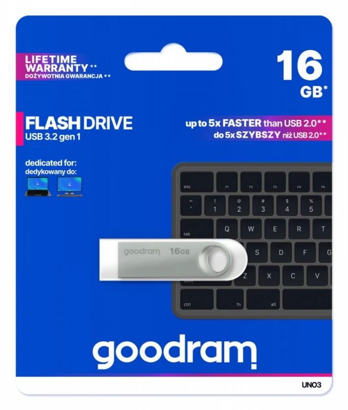 flash Atmintinė Goodram Uno3-0160s0r11 (16 Gb / Sidabrinė )