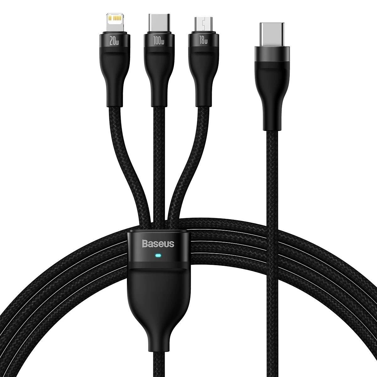 Flash Series Ii Usb-c Iphone Lightning Microusb Kabelis 100w 1,5 M Juodas