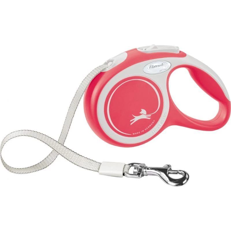 FLEXI Comfort Tape baltas/rožinis pavadėlis XS-3m iki 12kg, C5055613
