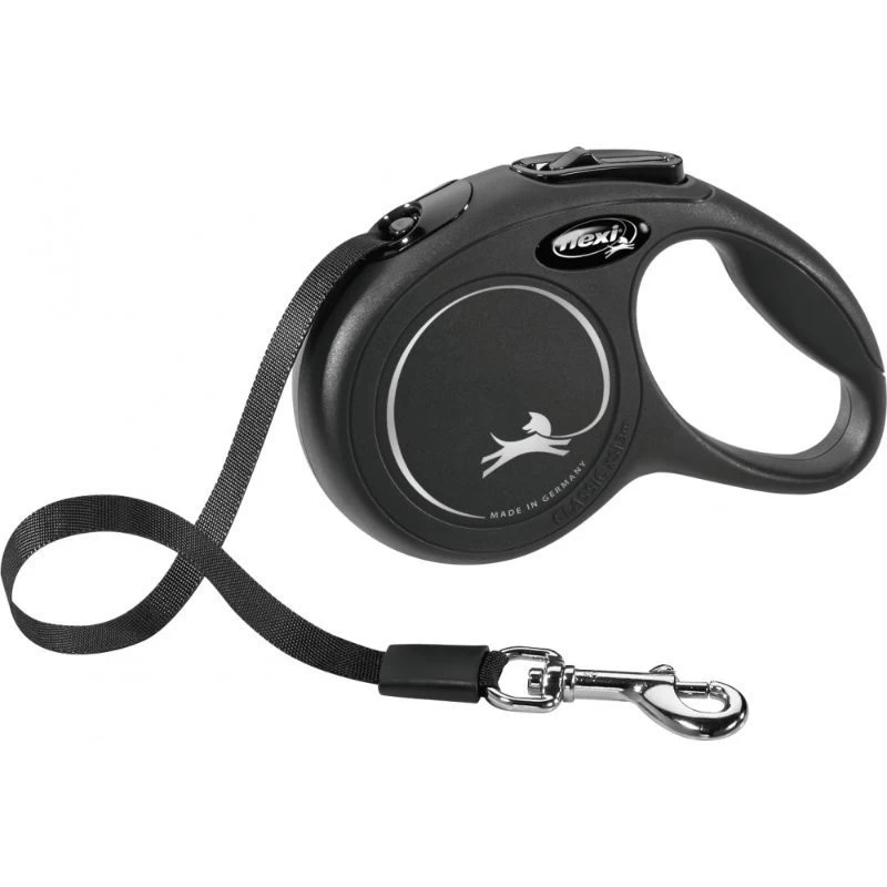 FLEXI New Classic Tape juodas pavadėlis XS-3m iki 12kg, C5055152