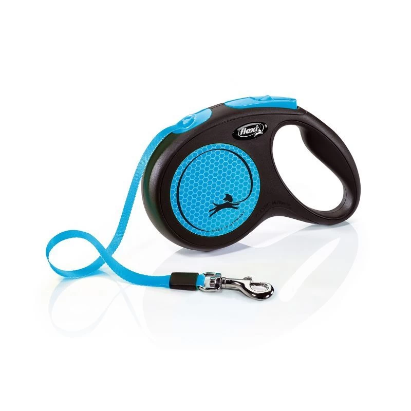 FLEXI New Neon Tape mėlynas pavadėlis S-5m iki 15kg, C5055384