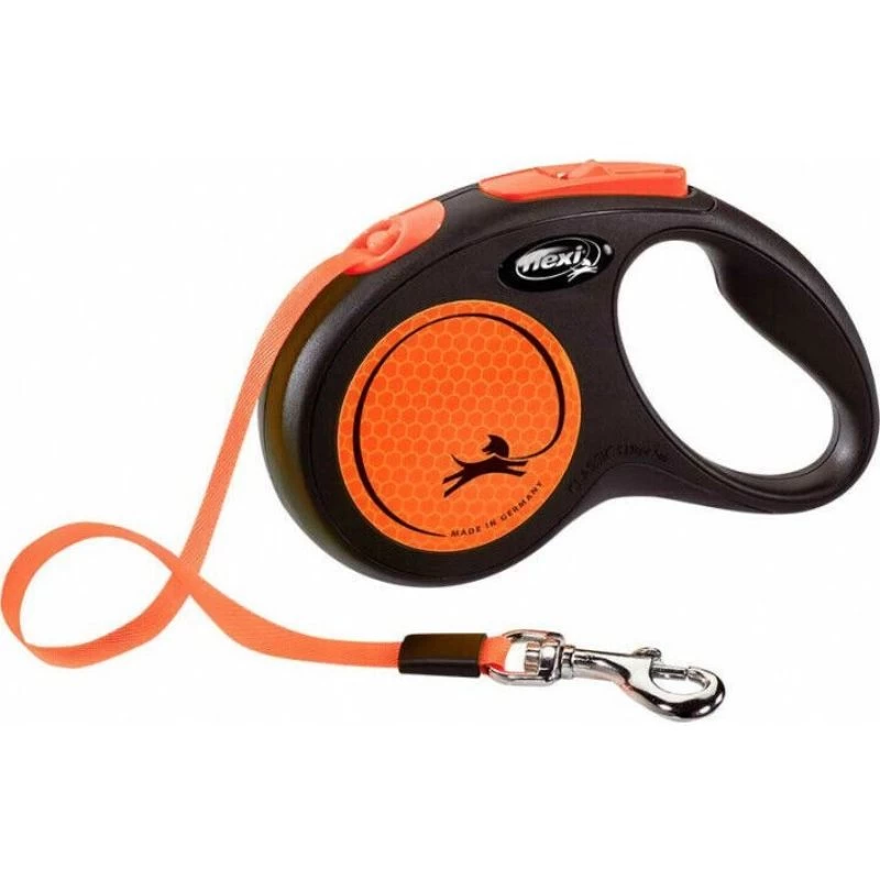 FLEXI New Neon Tape oranžinis pavadėlis M-5m iki 25kg, C5055385