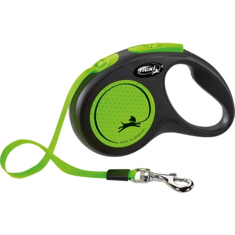 FLEXI New Neon Tape žalias pavadėlis M-5m iki 25kg, C5055412