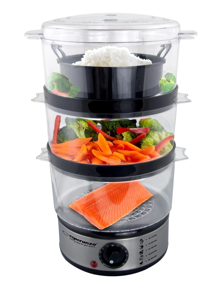 Food steamer Esperanza STEAM VOLCANO EKG009 (7 litres; transparent color)