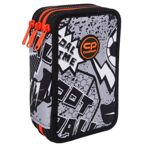 Forminis trijų skyrių penalas su priedais CoolPack Jumper 3 Grey Ball