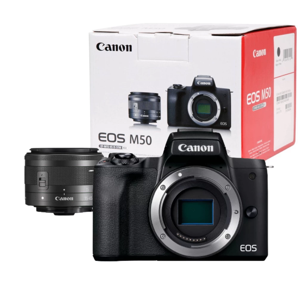 Fotoaparatas CANON EOS M50 EF-M 15-45 IS STM Kit, Juodas (Ekspozicinė prekė)