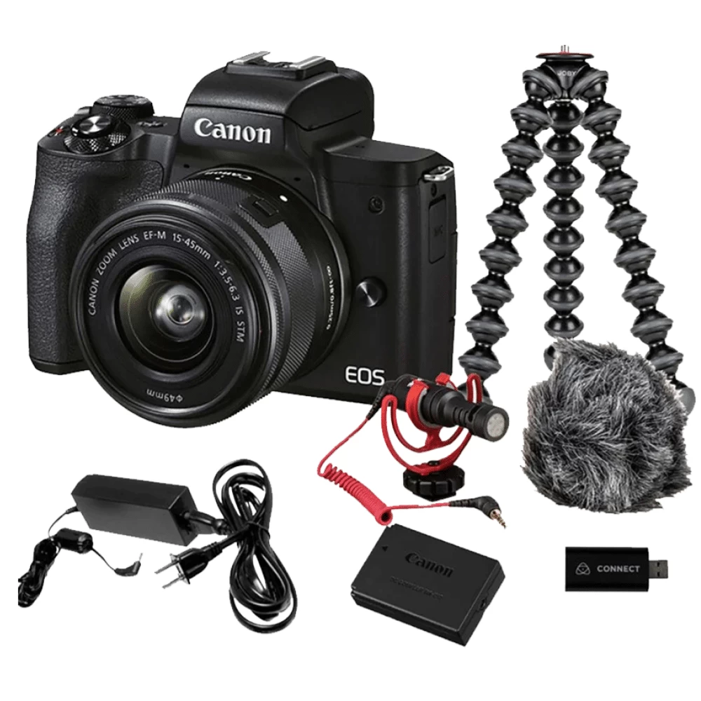Fotoaparatas Canon EOS M50 Mark II+ EF-M 15-45mm f/3.5-6.3 IS STM Premium Streaming KIT