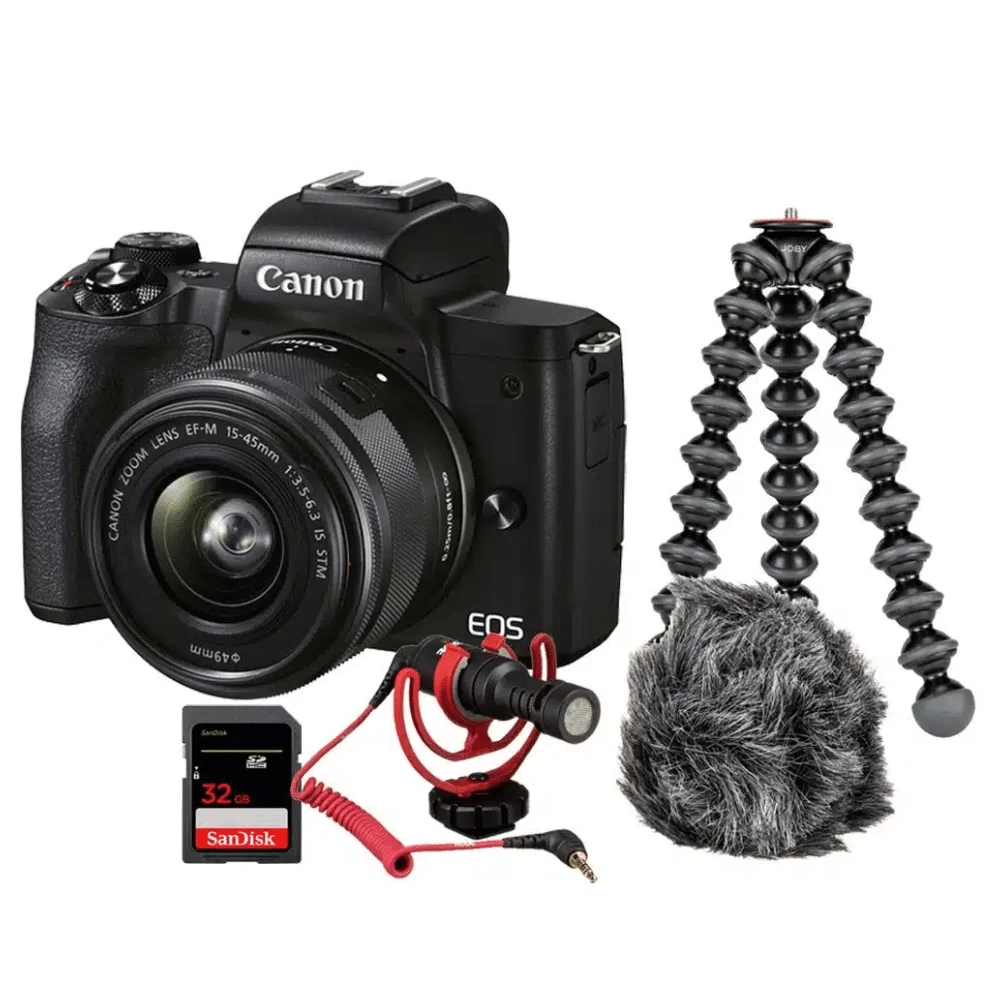 Fotoaparatas Canon EOS M50 Mark II+ EF-M 15-45mm f/3.5-6.3 IS STM Premium Vlogger KIT